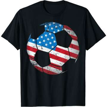 United States Soccer Ball Flag Jersey Shirt - USA Football Gear