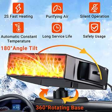 12V 200W Portable Car Heater & Defroster for All Cars