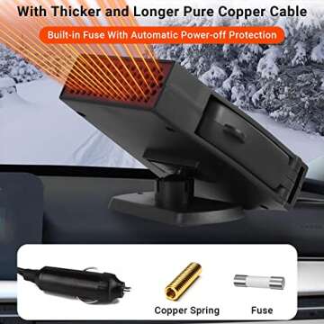 Portable 12V Car Heater & Defroster for Fast Heating