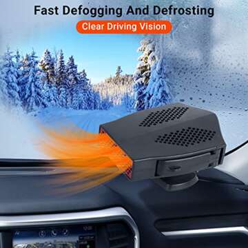 Portable 12V Car Heater & Defroster for Fast Heating