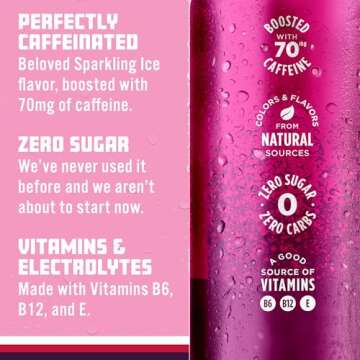 Sparkling Water with Caffeine - Black Raspberry Flavor