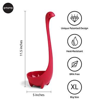 OTOTO The Original Nessie Ladle - Soup Ladle, Funny Gadgets, Loch Ness design, Cooking Gifts for Mom - Cute and Practical Kitchen Utensils - Unique Gifts for Women