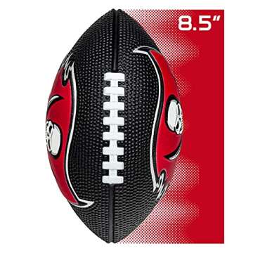 Franklin Sports NFL Tampa Bay Buccaneers Football - Kids Foam Football - Soft Junior Size 8.5" Ball with 3D Logos - Perfect for Gameday + Tailgates