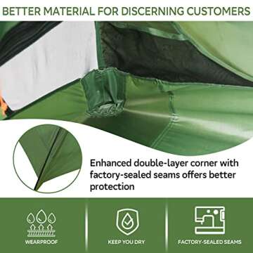 Clostnature Polaris Lightweight Backpacking Tent - 2 Person Ultralight Waterproof Camping Tent, 3 Season Large Size Easy Setup Tent for Family, Outdoor, Hiking and Mountaineering