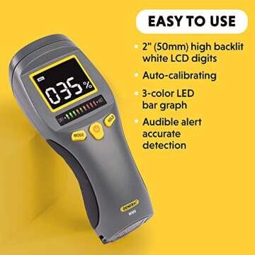 General Tools LCD Moisture Meter #MM8 + Klein Tools ET140 Pinless Moisture Meters for Non-Destructive Moisture Detection