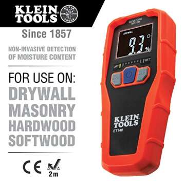 General Tools LCD Moisture Meter #MM8 + Klein Tools ET140 Pinless Moisture Meters for Non-Destructive Moisture Detection