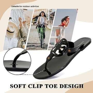 DDXYYDS Sandals Women Dressy Summer Flat, Flip Flops For Women Anti-Slip Thong Sandals, Casual Womens Sandals Flats Slides, Dressy Sandals Women Comfortable For Beach