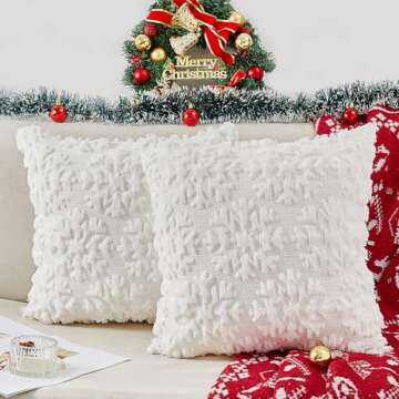 Christmas Pillow Covers with Snowflake 20x20 Set