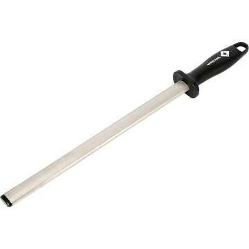 12" Diamond Carbon Steel Knife Sharpener Rod for Kitchen & Hunting