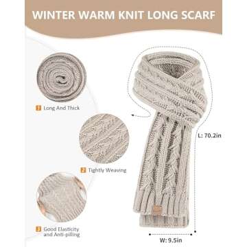 Winter Women’s Beanie Scarf Gloves Set - Oatmeal