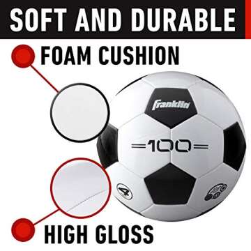 Franklin Sports Soccer Balls - Size 4 F-100 Youth Soccer Balls - 12 Pack Bulk with Pump