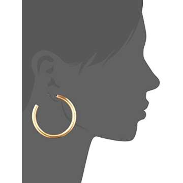 Lucky Brand Women's Gold Large Tubular Hoop Earrings, One Size