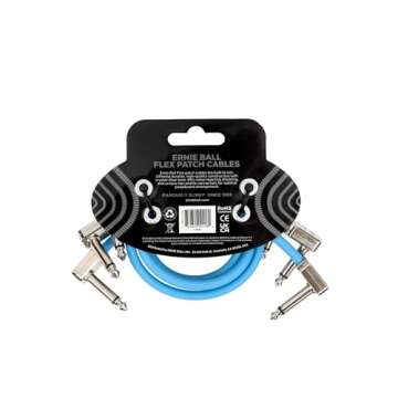 Ernie Ball Flex Patch Cable 12in - Blue - 3 Pack