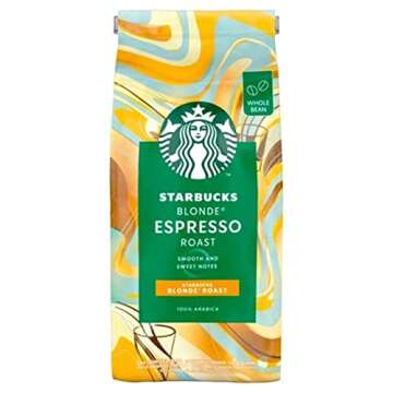 Starbucks Blonde Espresso Roast Whole Coffee Beans, 200g