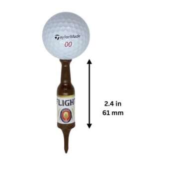 Putt Light Beer Bottle Golf Tees, Virtually Unbreakable and Recyclable Plastic Golf Tee 6 Pack, Golf Gift for Men, Bachelor Party Novelty Gift, for Golfers,3-1/4" Tall (Variety Pack #2)