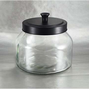 Grant Howard 59104 Storage Jar Black Matte Metal Top, 51 oz.