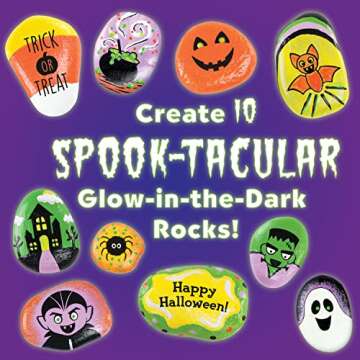 Creativity for Kids Hide and Seek Halloween Rock Painting Kit - Halloween Crafts for Kids Ages 6-8 for Kids, Kids Crafts