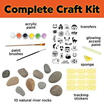 Creativity for Kids Hide and Seek Halloween Rock Painting Kit - Halloween Crafts for Kids Ages 6-8 for Kids, Kids Crafts