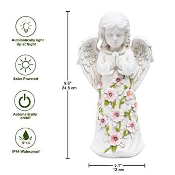 Nacome Solar Garden Angel Statue with LED Lights