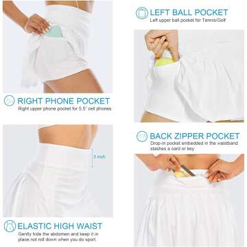 Pleated Tennis Skirts with Pockets