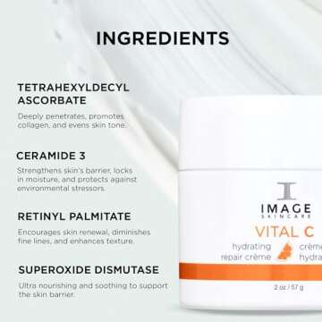 IMAGE Skincare, VITAL C Hydrating Repair Cr?me, Anti-Aging Face Night Cream with Hyaluronic Acid, 2 fl oz