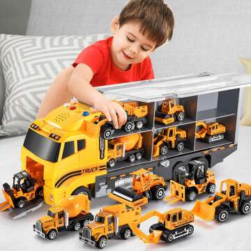 TEMI Toddler Die-Cast Construction Toy Vehicle Set