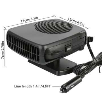 2024 New Upgrade Portable Car Heater 12V Fan Defrost and Defog Car Heater for Windshield Automobile Plug Thermostat Fast Cooling Heating for Winter