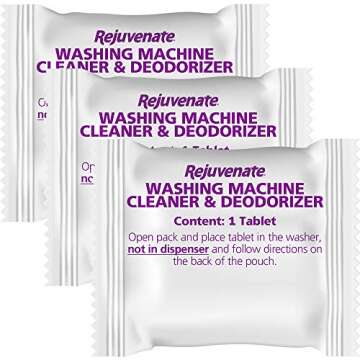 Rejuvenate Washing Machine Tablets Cleaner & Deodorizer Cleans Front Load and Top Load Washers 6 Tablets (6 Months Supply)