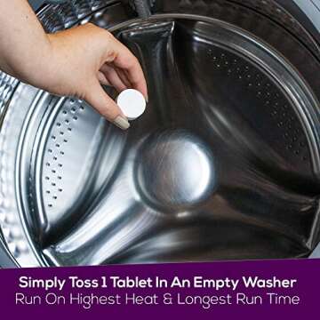 Rejuvenate Washing Machine Tablets Cleaner & Deodorizer Cleans Front Load and Top Load Washers 6 Tablets (6 Months Supply)