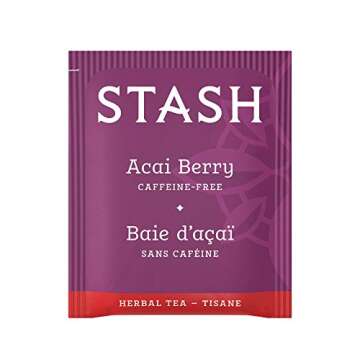 Stash Tea Acai Berry Herbal Tea, Box of 100 Tea Bags in Foil (Packaging May Vary)