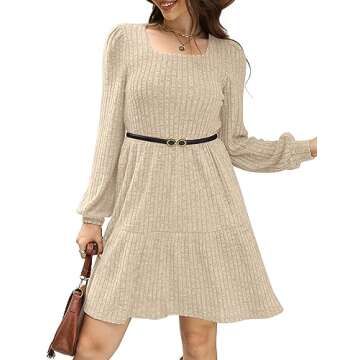 Women’s Off White Cable Knit Sweater Dress - Size S