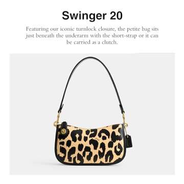 COACH Leopard Printed Leather Swinger 20, Leopard