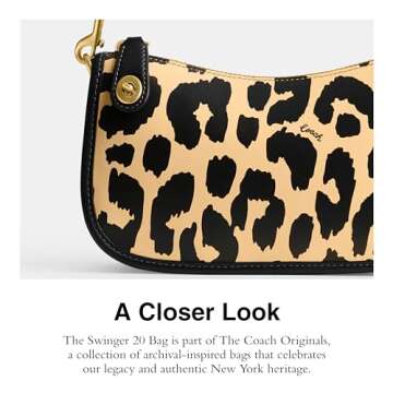 COACH Leopard Printed Leather Swinger 20, Leopard