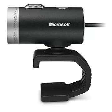 Microsoft LifeCam Cinema,Webcam with built-in noise cancelling Microphone, Light Correction, USB Connectivity, for video calling on Microsoft Teams/Zoom, compatible with Windows 8/10/11/ Mac