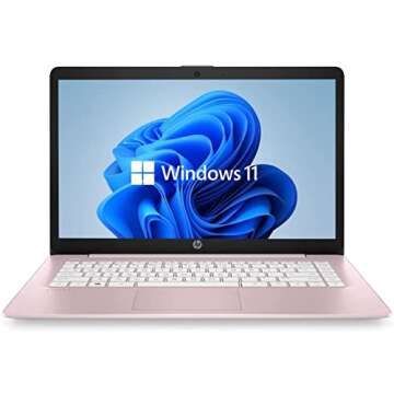 HP 14" HD Laptop with Windows 11 - Dale Pink Renewed