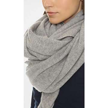 White + Warren Women's Cashmere Travel Wrap Scarf, Grey Heather, One Size