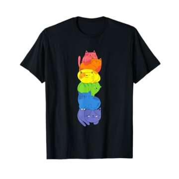 Gay Pride Cat Animal Lover Kawaii Cute Equality T-Shirt