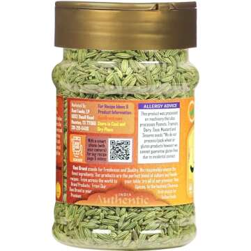 Rani Fennel Seeds (Saunf Sabut) Whole Spice 3oz (85g) PET Jar ~ All Natural | Gluten Friendly | NON-GMO | Vegan | Indian Origin