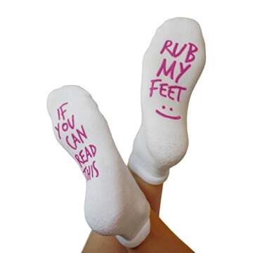 Kindred Bravely Labor and Delivery Inspirational Fun Non Skid Push Socks for Maternity - Rub My Feet