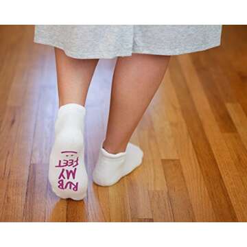 Kindred Bravely Labor and Delivery Inspirational Fun Non Skid Push Socks for Maternity - Rub My Feet