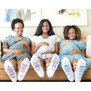 Kindred Bravely Labor and Delivery Inspirational Fun Non Skid Push Socks for Maternity - Rub My Feet