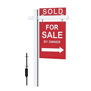 6 ft. Real Estate Sign Post Vinyl for Sale Sign for Rent Sign