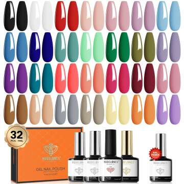 Modelones 32 PCS Gel Nail Polish Set - 28 Colors for All Seasons