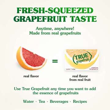 TRUE GRAPEFRUIT Water Enhancer/ Flavor Packets Made with Real Grapefruit, Bulk Pack | Zero Calorie Unsweetened |For Bottled Water & Recipes | 500 count (Pack of 1)