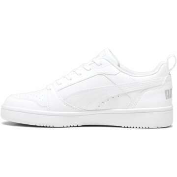 Puma Mens Rebound V6 Low Lace Up Sneakers Shoes Casual - White