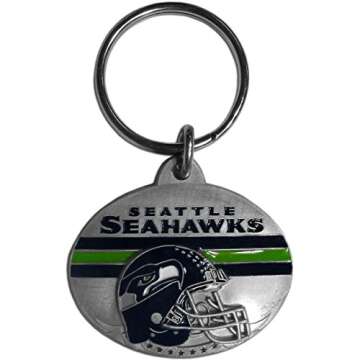 Siskiyou Sports NFL Seattle Seahawks Oval Carved Key Chain, Metal