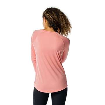 Vapor Apparel Women’s UPF 50+ UV Sun Protection Long Sleeve Performance Regular Fit T-Shirt for Sports and Outdoor, X-Large, Pretty Pink