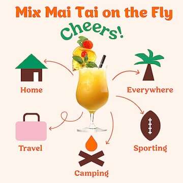 Craftmix Blood Orange Mai Tai, Makes 12 Drinks, Skinny Cocktail Mixers, Instant Mix Mocktail Kit, Real Fruit, Vegan Low-Carb Non-GMO, Dairy Free, Gluten-Free, Easy to Mix