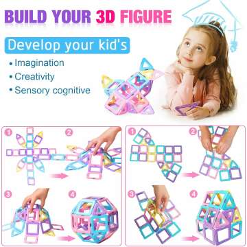 Magnetic Tiles for Kids 3-6 Years - Fun Gifts