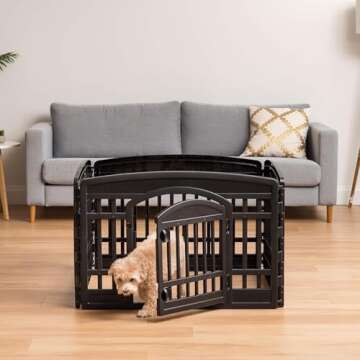 IRIS USA 4-Panel Dog Playpen, Foldable & Customizable